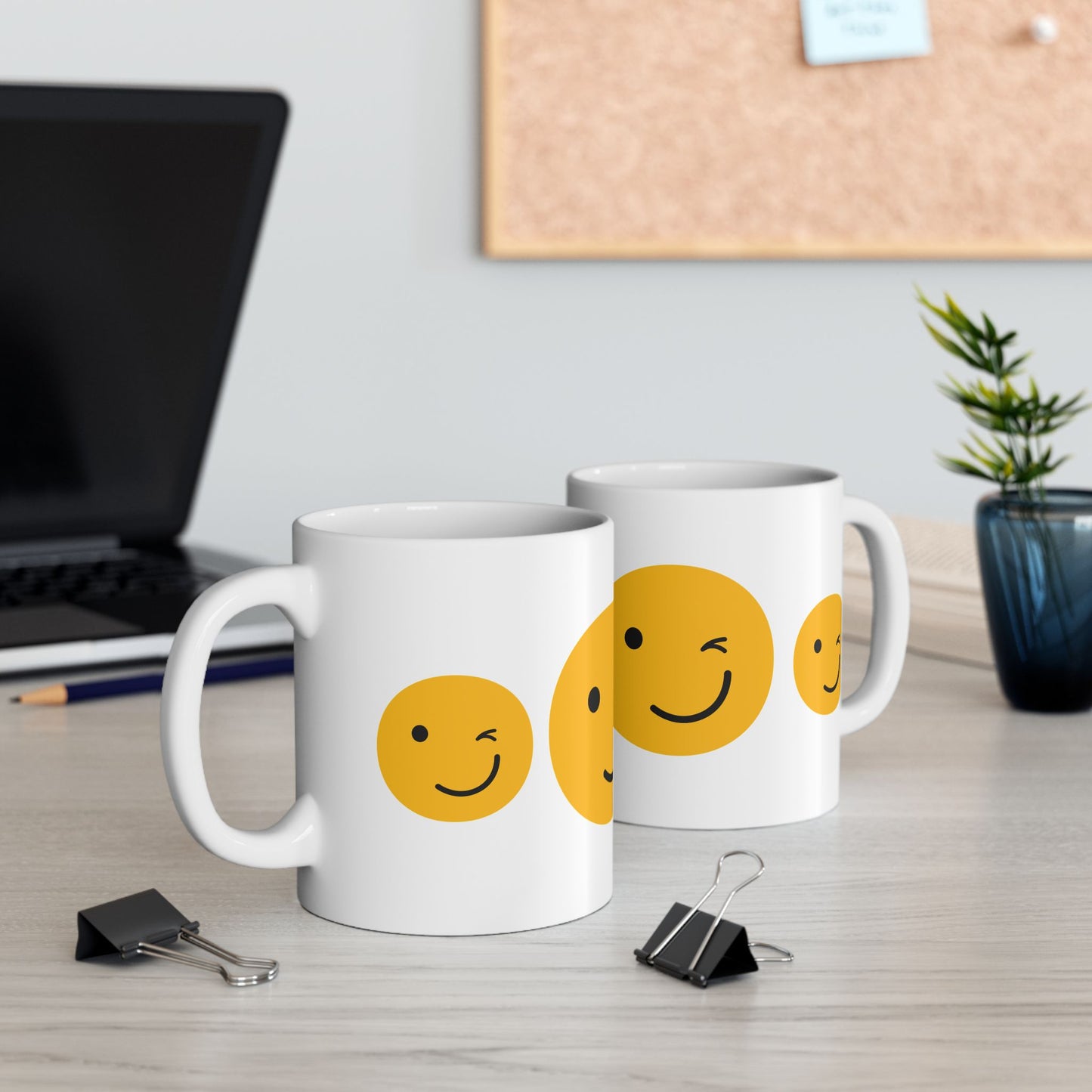 Cheerful Smiley Face Ceramic Mug - 11oz & 15oz Options