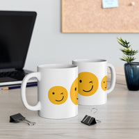 Cheerful Smiley Face Ceramic Mug - 11oz & 15oz Options