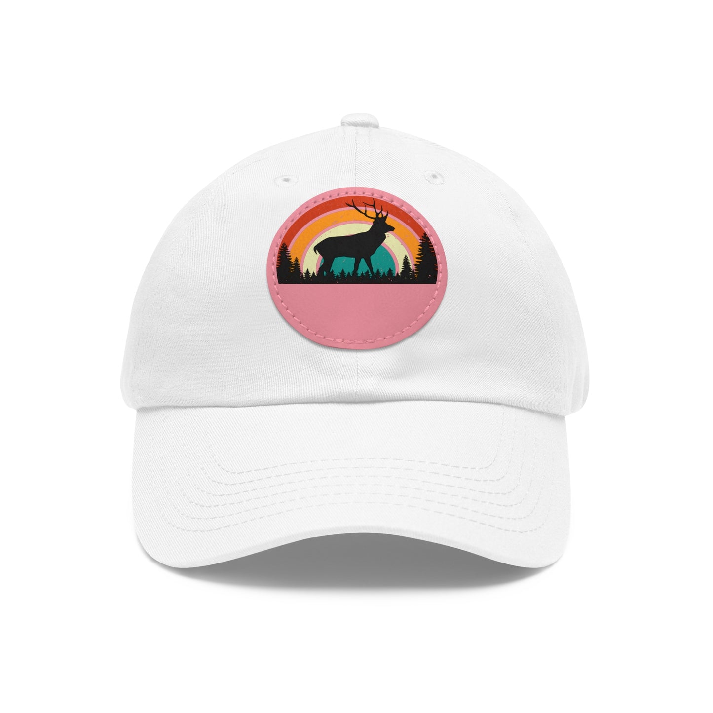 Stylish Dad Hat with Leather Patch - Retro Deer Design