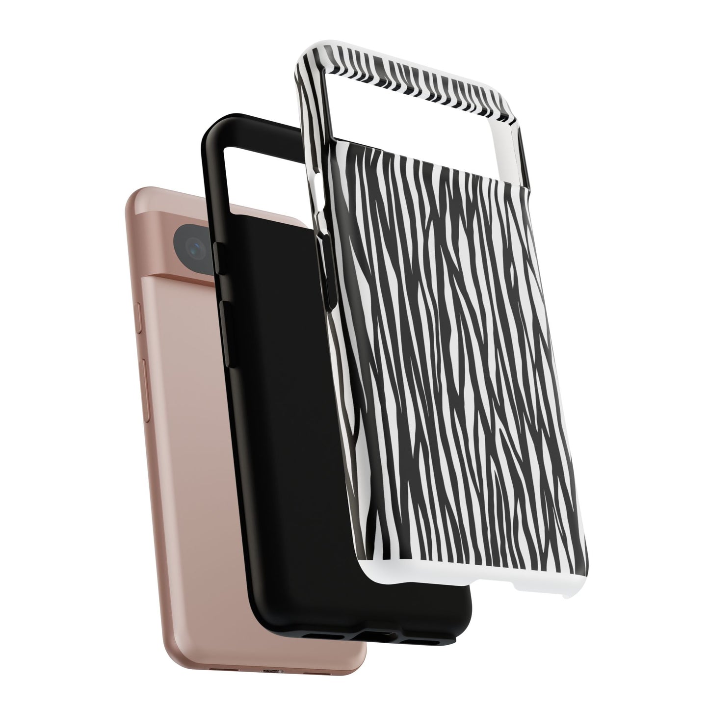 Tough Cases: Stylish Black and White Zebra Print Phone Case