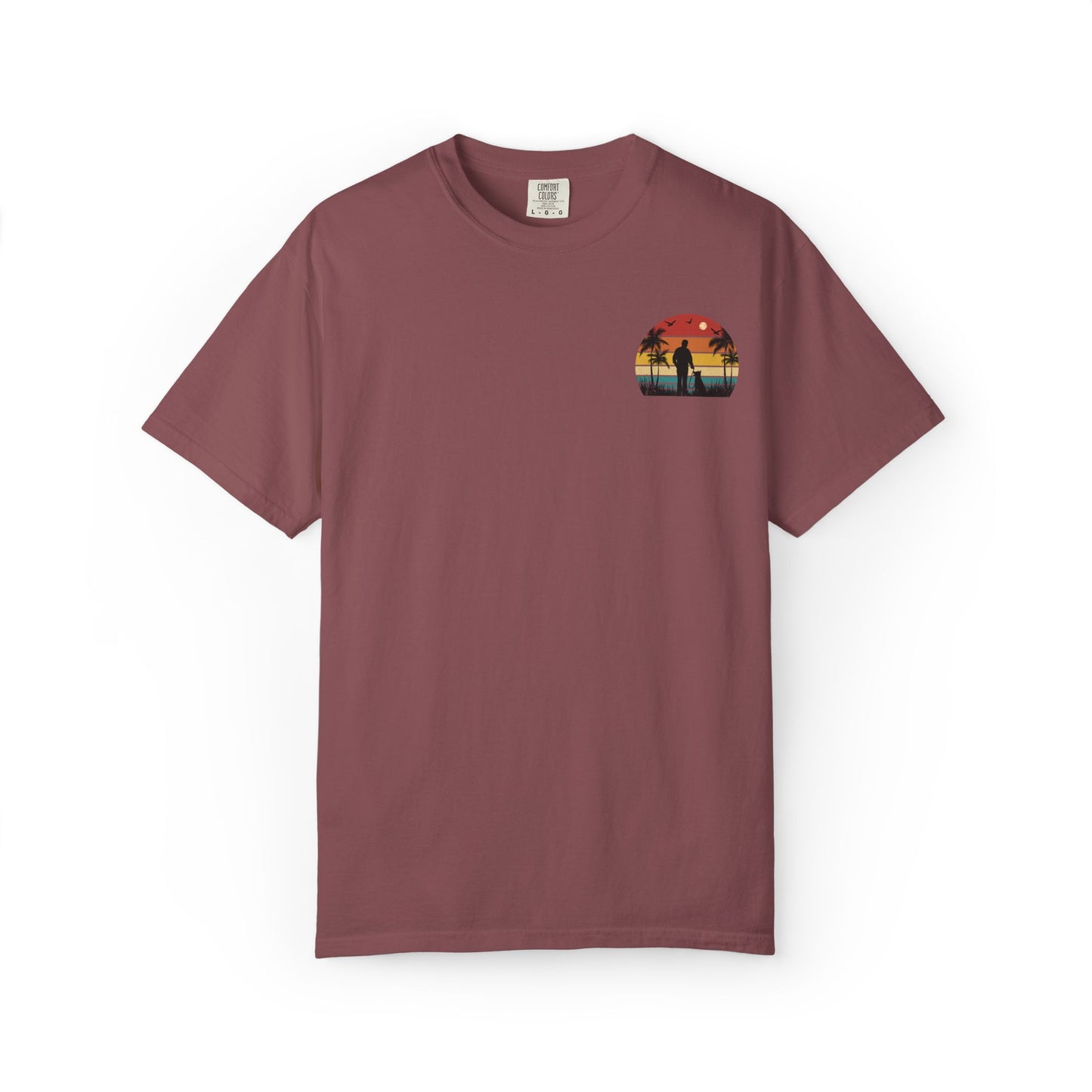 Sunset Silhouette Unisex T-Shirt, Perfect for Nature Lovers, Pet Owners, Casual Days, Summer Outings, Gift for Him or Her