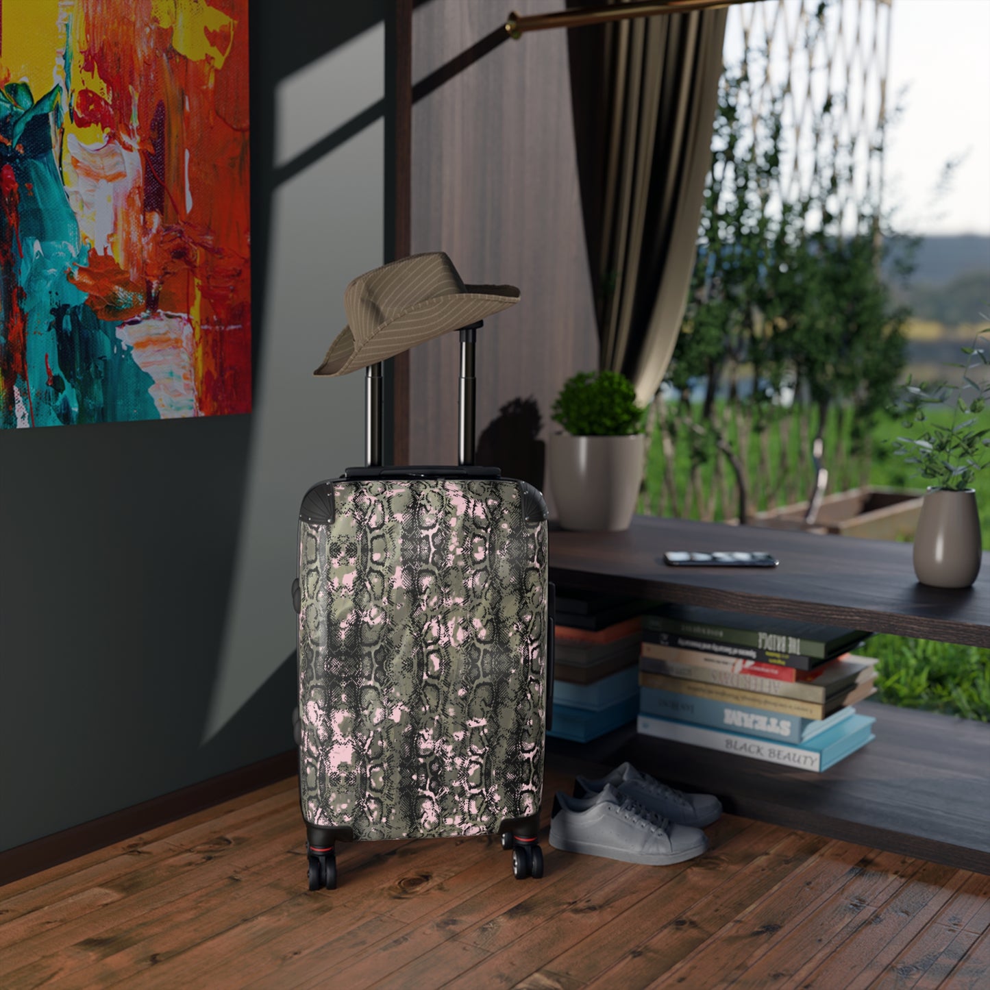 Stylish Snakeskin Suitcase for Travel Enthusiasts