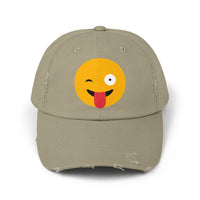 Funny Emoji Distressed Cap for Casual Wear