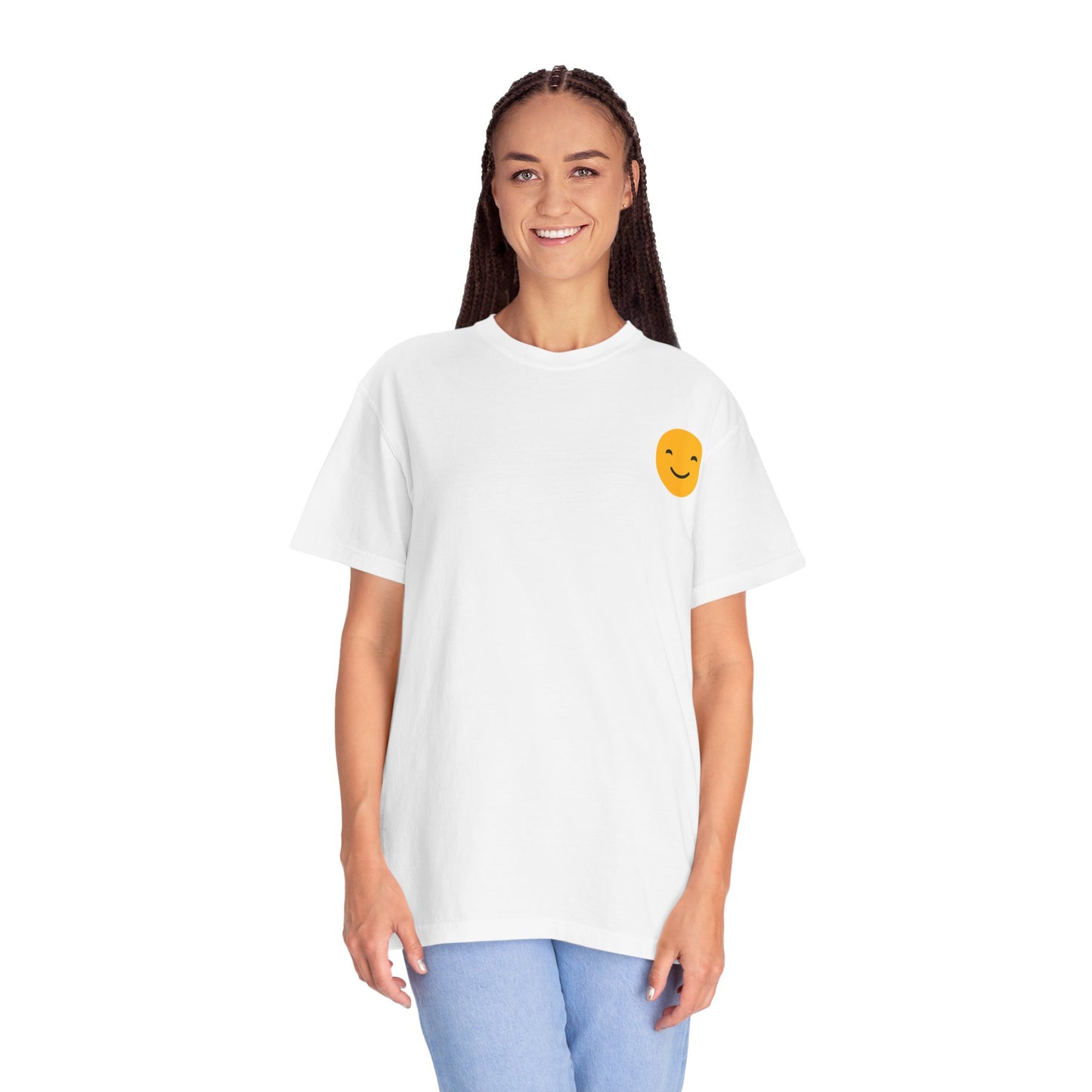 Happy Face Garment-Dyed T-shirt for Positive Vibes