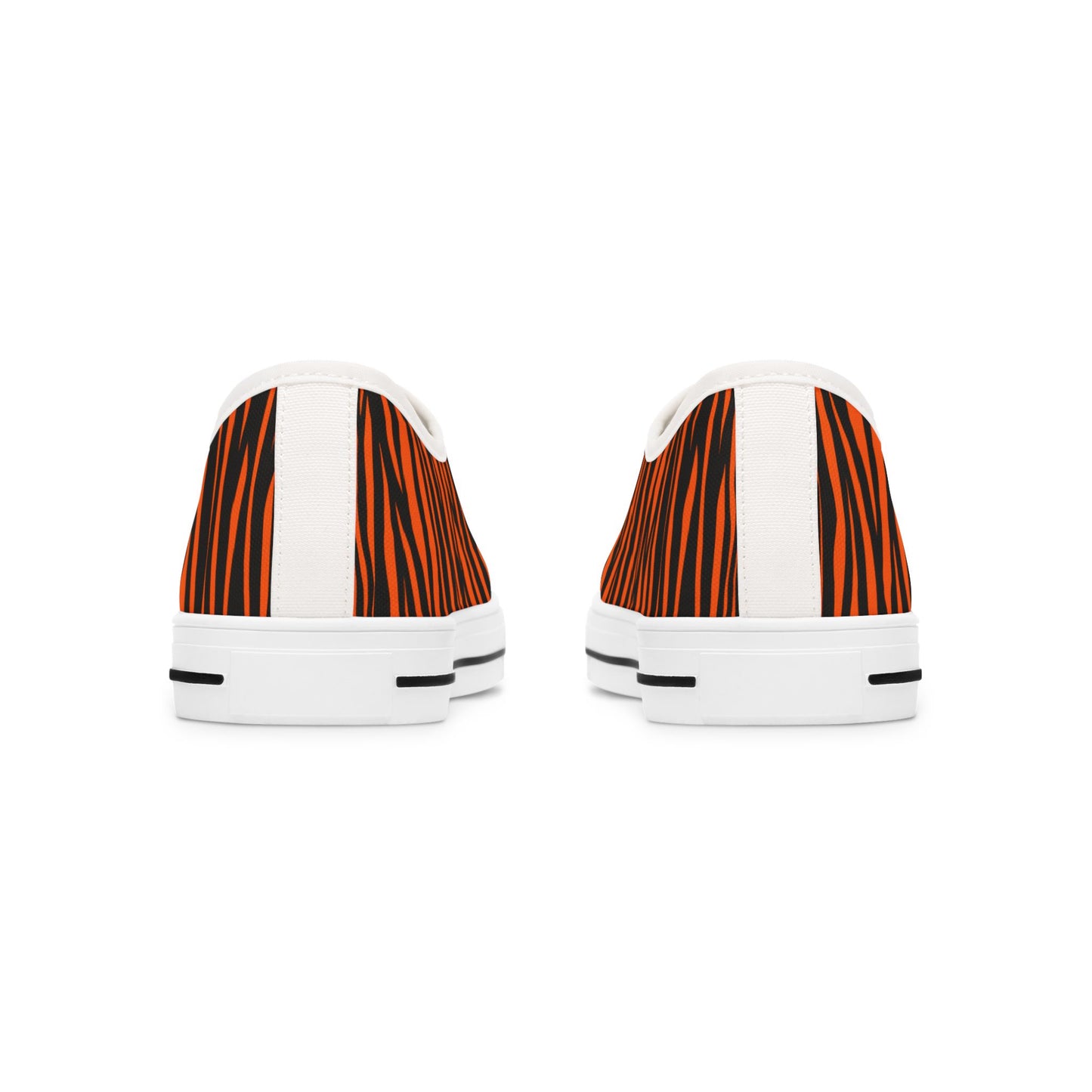 Fierce Fashion Women's Low Top Sneakers - Trendy Tiger Stripe Sneakers, Casual Wear, Gift for Animal Lovers, Statement Shoes, Summer Style