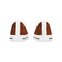 Fierce Fashion Women's Low Top Sneakers - Trendy Tiger Stripe Sneakers, Casual Wear, Gift for Animal Lovers, Statement Shoes, Summer Style