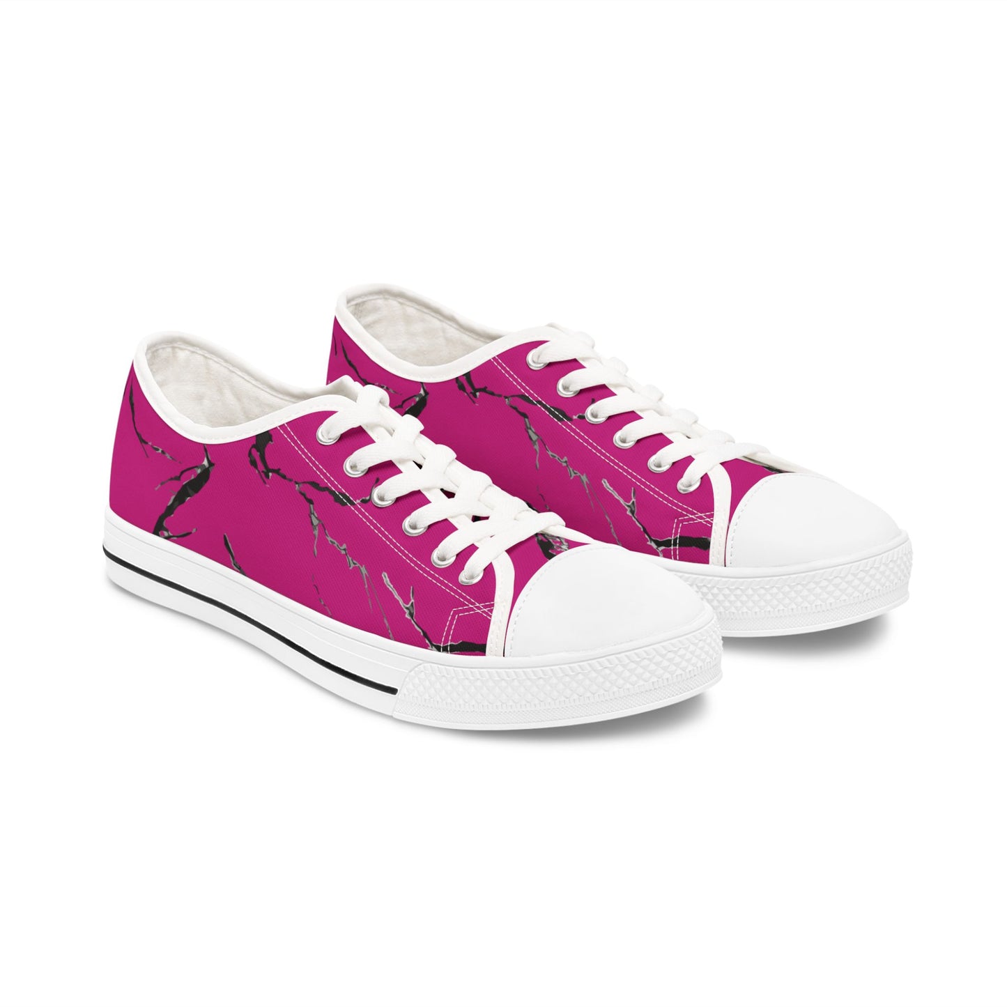 Trendy Pink Marble Low Top Sneakers for Women