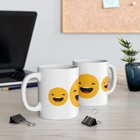 Smiley Face Ceramic Mug - 11oz & 15oz | Fun Coffee Mug for Happiness Lovers