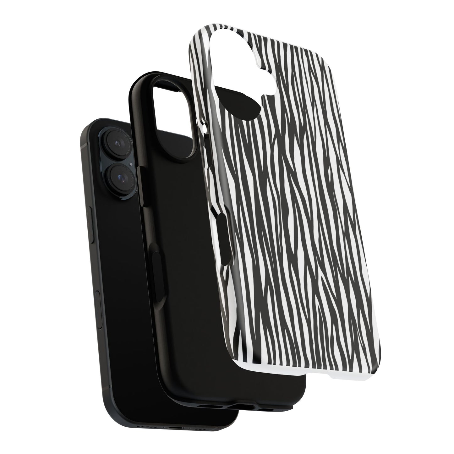 Tough Cases: Stylish Black and White Zebra Print Phone Case
