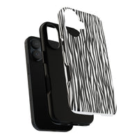 Tough Cases: Stylish Black and White Zebra Print Phone Case