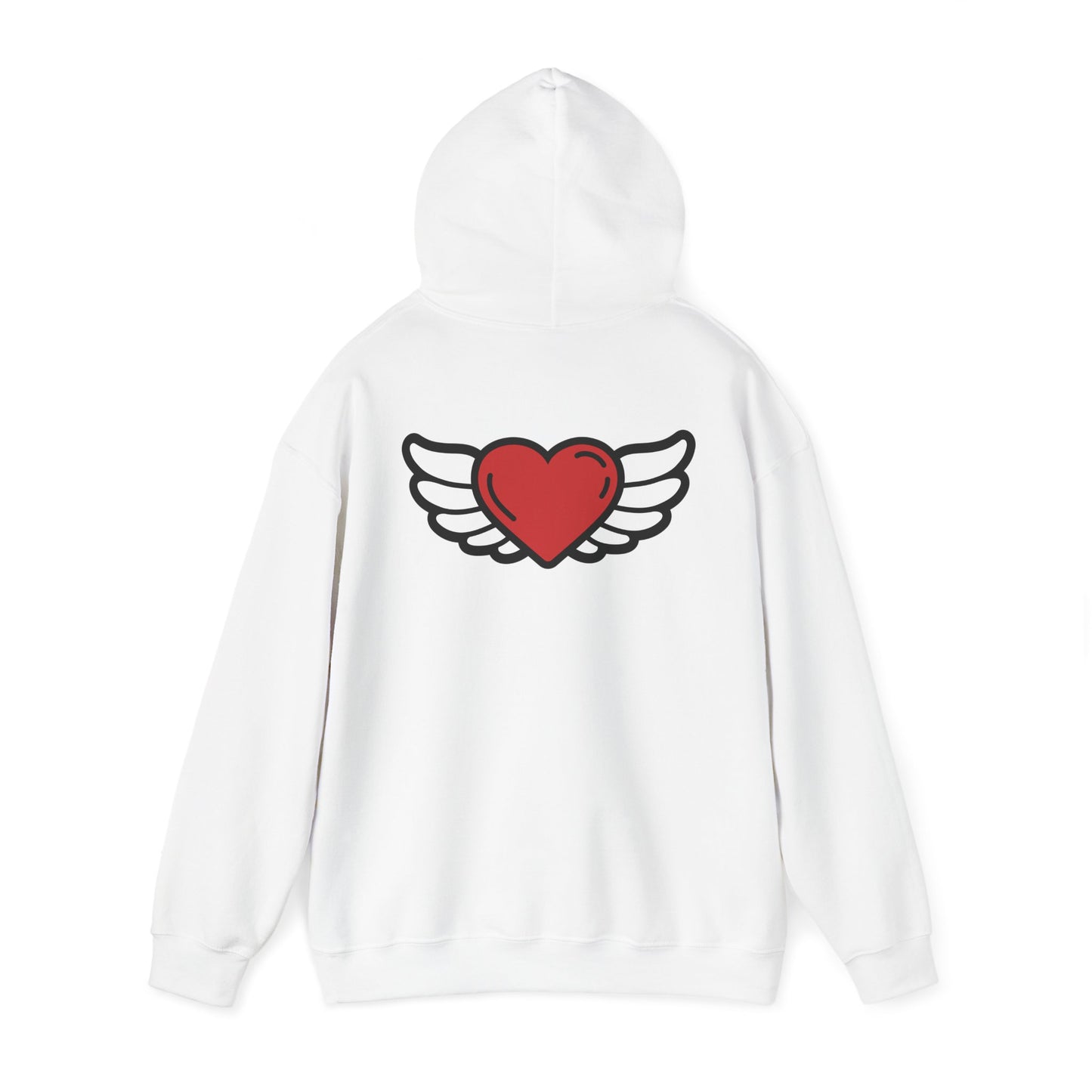 Angel Wings Heart Hoodie - Unisex Heavy Blend™ Sweatshirt for Love & Comfort