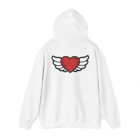 Angel Wings Heart Hoodie - Unisex Heavy Blend™ Sweatshirt for Love & Comfort