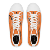 Stylish Orange Marble High Top Sneakers for Women