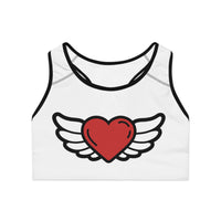 Heart Wings Sports Bra, Workout Bra, Activewear, Gift for Fitness Lovers, Valentine’s Day Gift, Motivational Gym Wear
