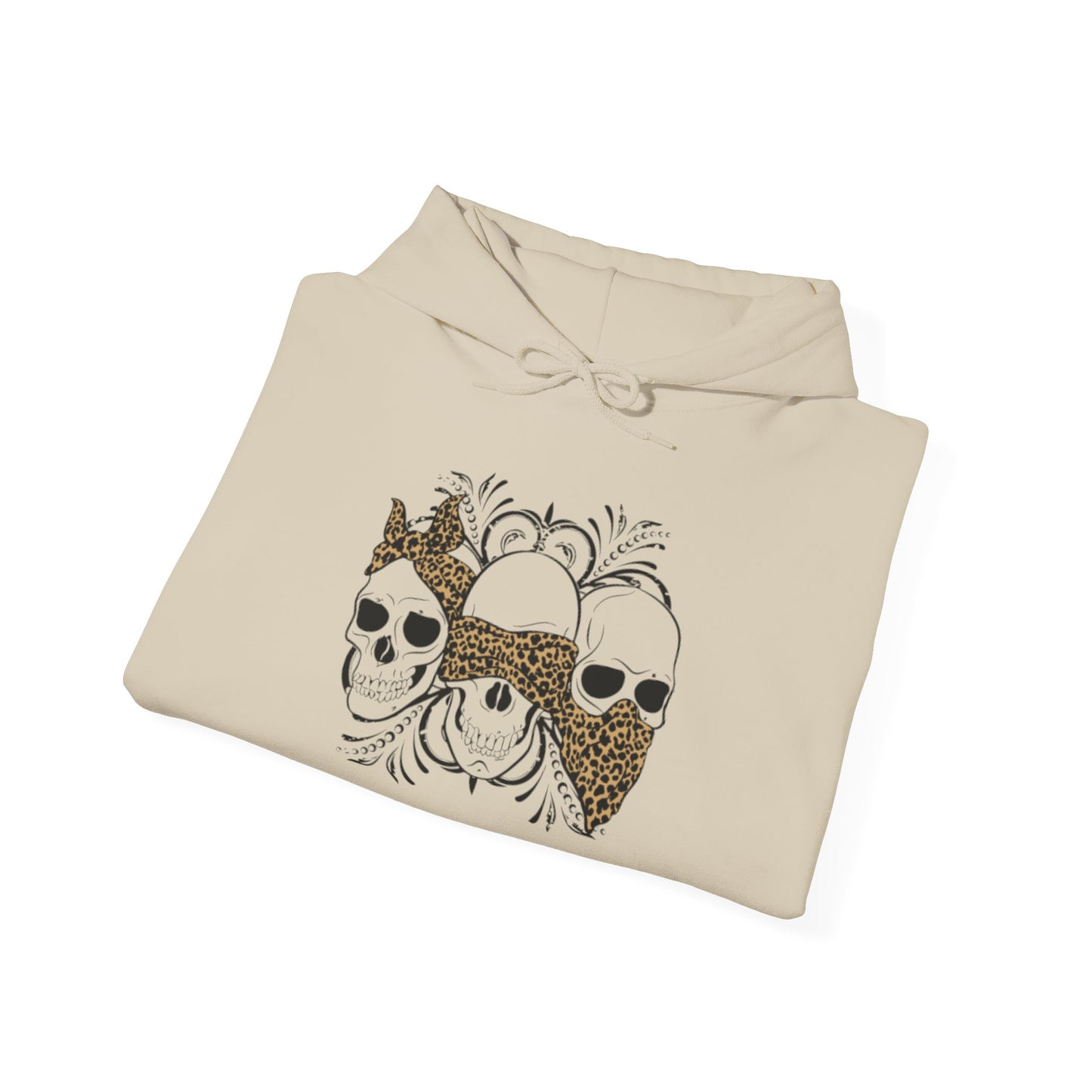 Skull Print Hoodie - Unisex Sweatshirt