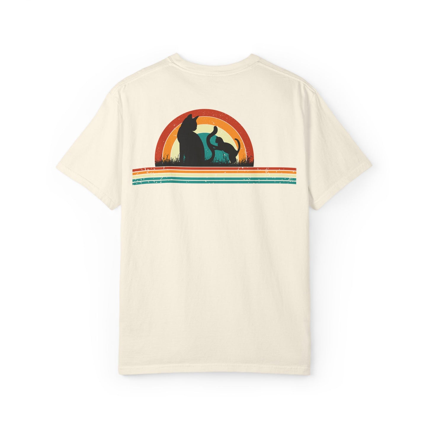 Unisex Cat & Dog Sunset Graphic T-Shirt - Casual Animal Lover Tee