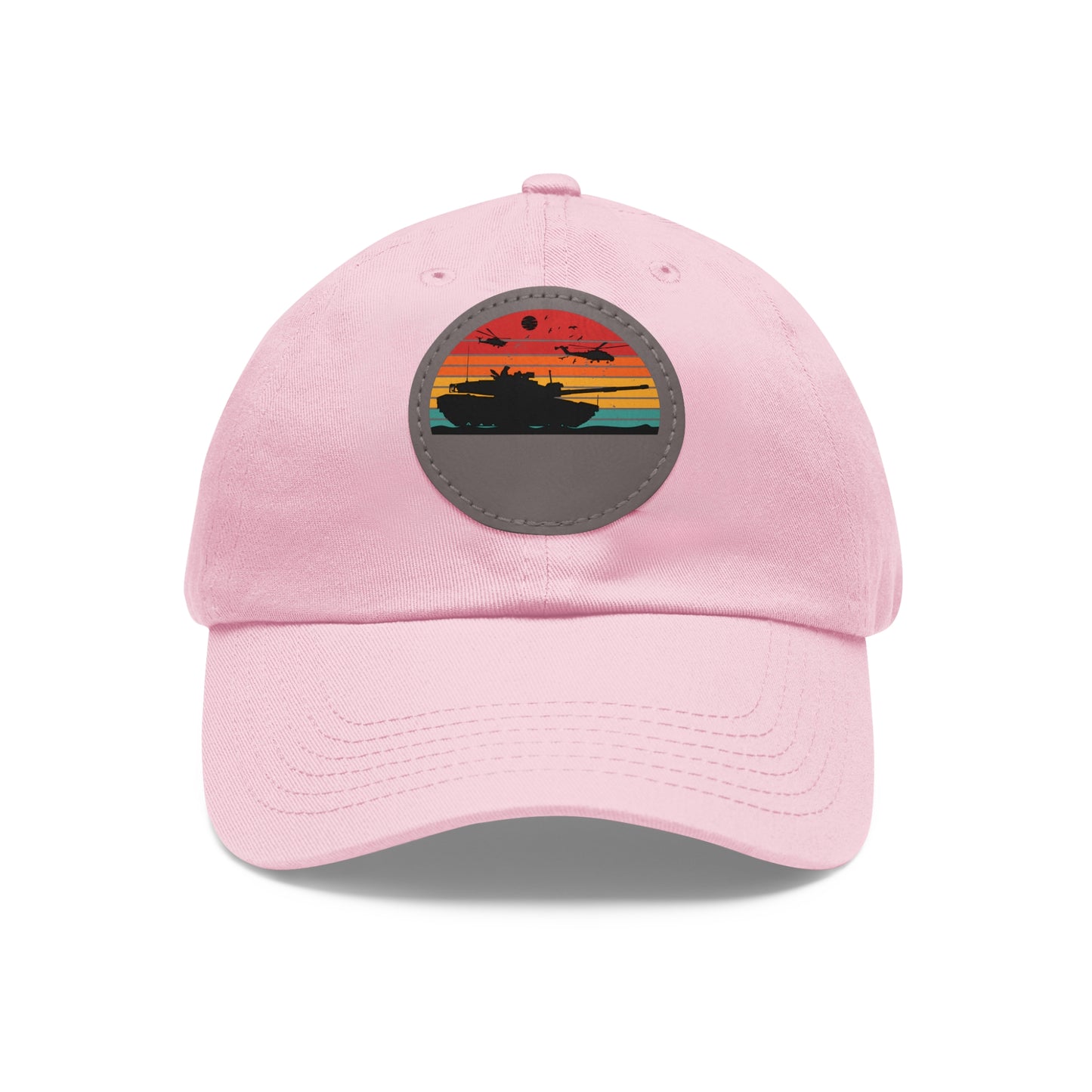 Retro Sunset Dad Hat with Leather Patch