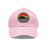 Retro Sunset Dad Hat with Leather Patch