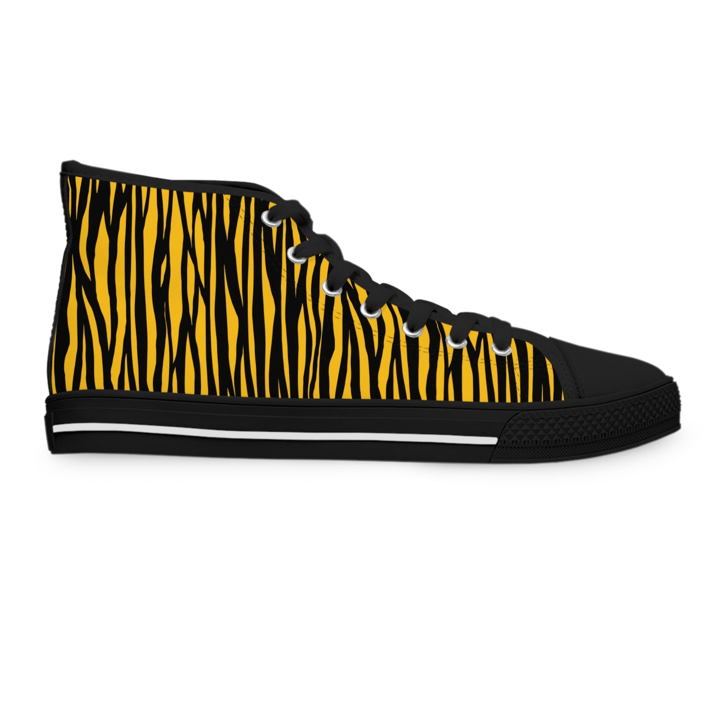Stylish Women's High Top Sneakers - Bold Tiger Stripe Design