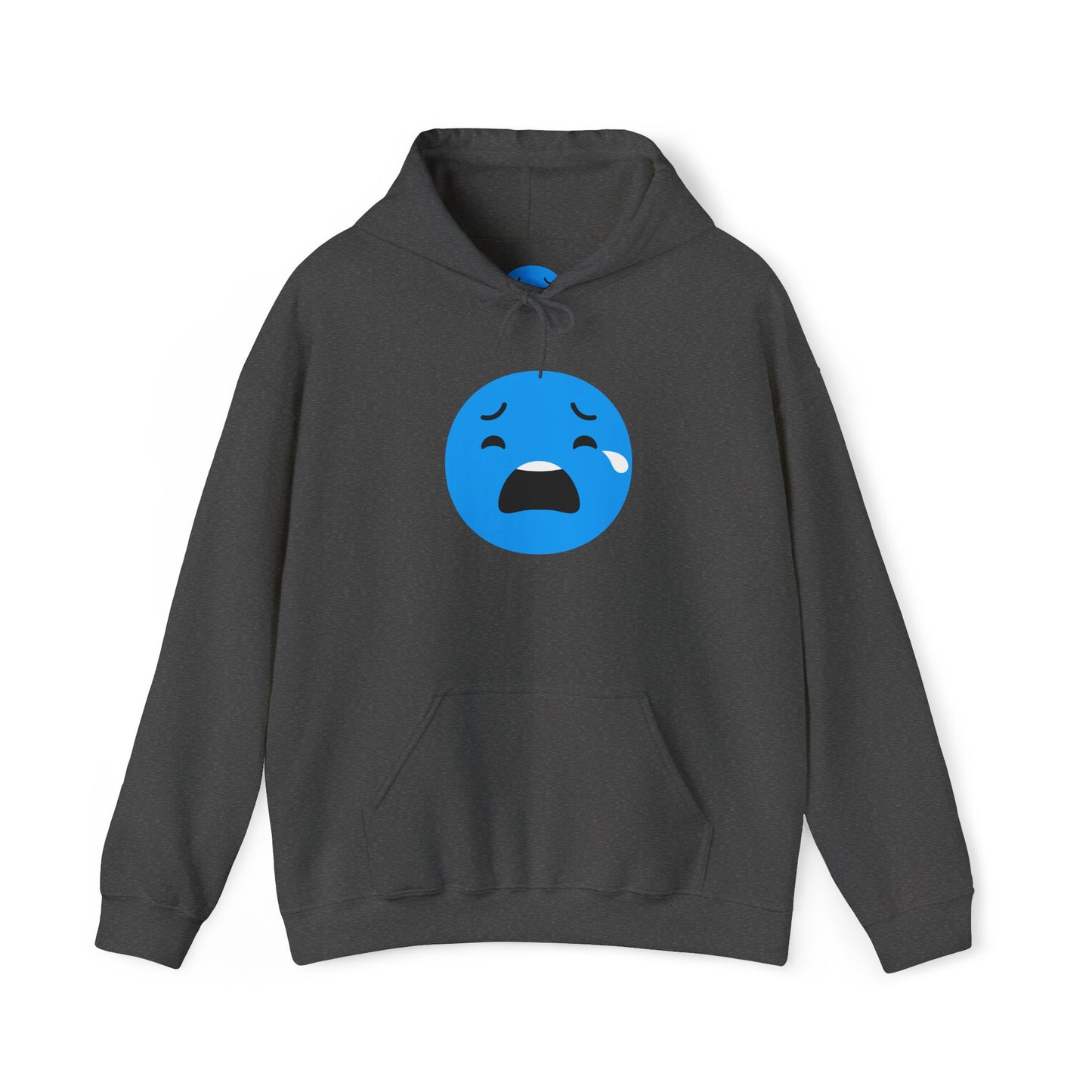 Emotional Expression Hoodie - Unisex Heavy Blend with Sad Face Design