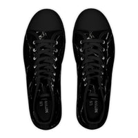 Women's High Top Sneakers - Stylish Black Marble Design