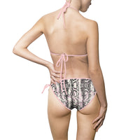 Stylish Women's Snakeskin Bikini Swimsuit - Perfect for Beach Days and Summer Fun