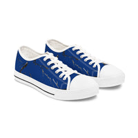 Stylish Blue Marble Low Top Sneakers for Women