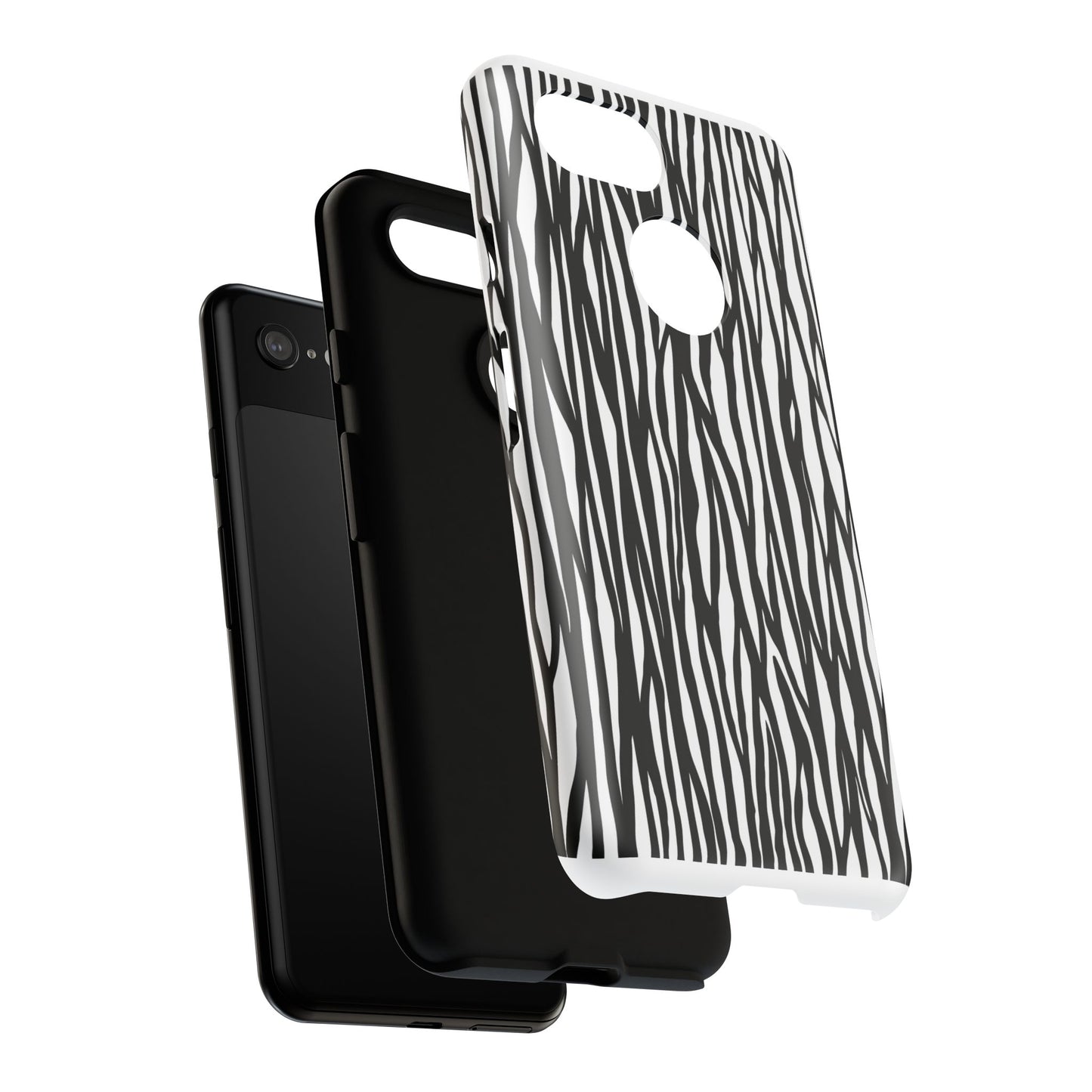 Tough Cases: Stylish Black and White Zebra Print Phone Case