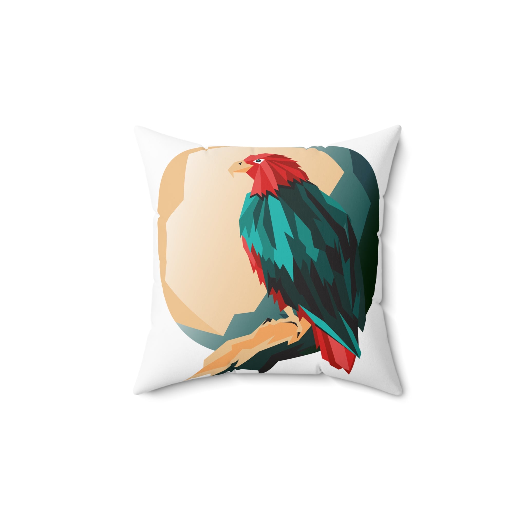 Tropical Parrot Decorative Pillow with Geometric Design
