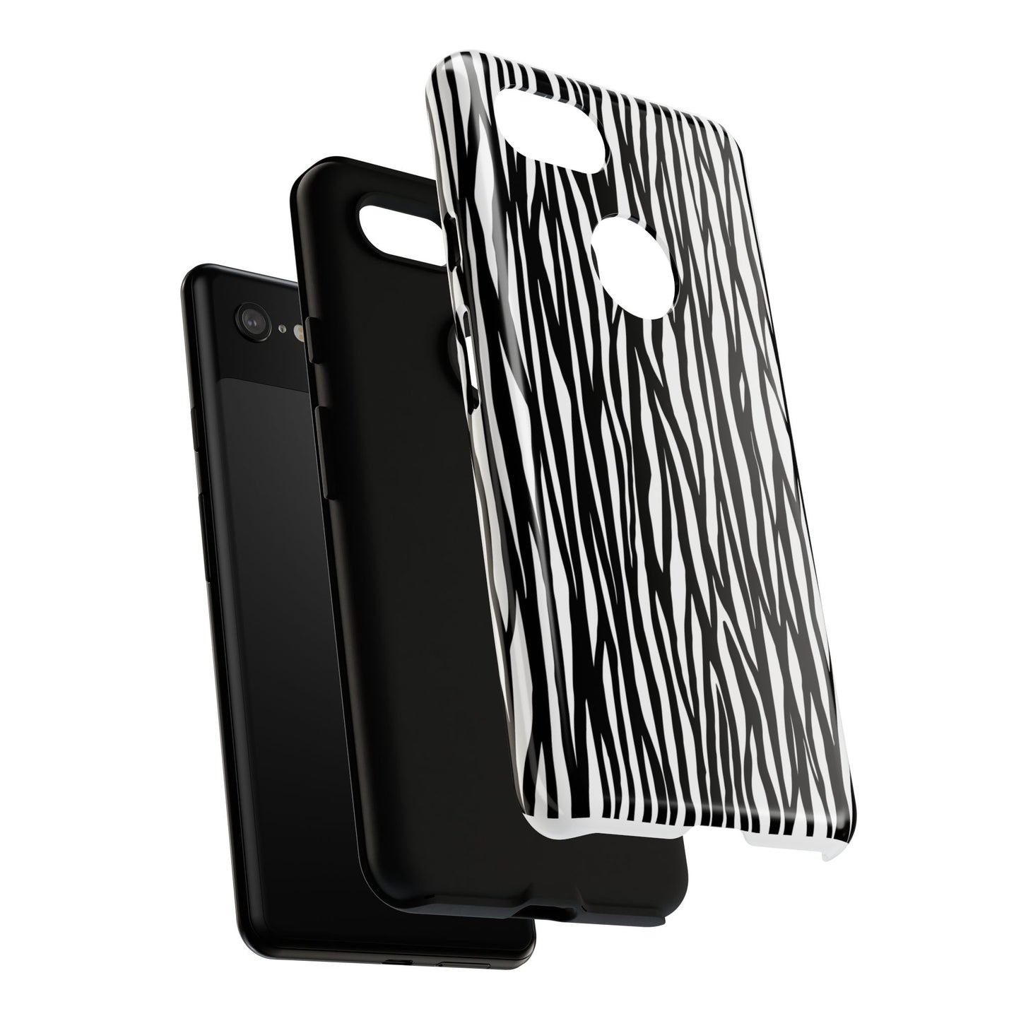 Tough Cases: Stylish Black and White Zebra Print Phone Case