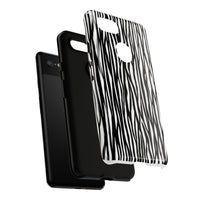 Tough Cases: Stylish Black and White Zebra Print Phone Case