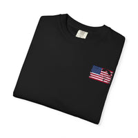 Patriotic Garment-Dyed T-Shirt - Vintage American Flag Design