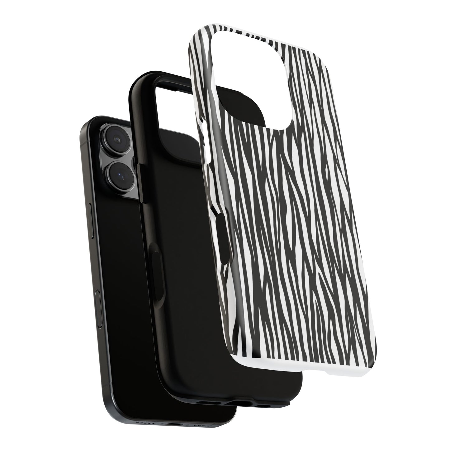 Tough Cases: Stylish Black and White Zebra Print Phone Case