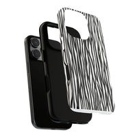 Tough Cases: Stylish Black and White Zebra Print Phone Case