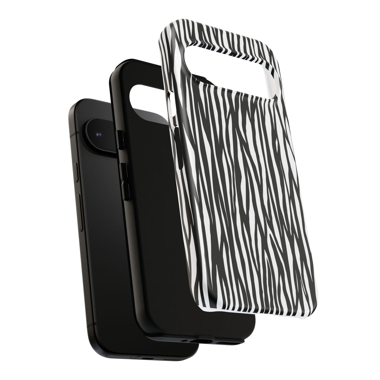 Tough Cases: Stylish Black and White Zebra Print Phone Case