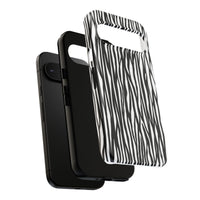 Tough Cases: Stylish Black and White Zebra Print Phone Case