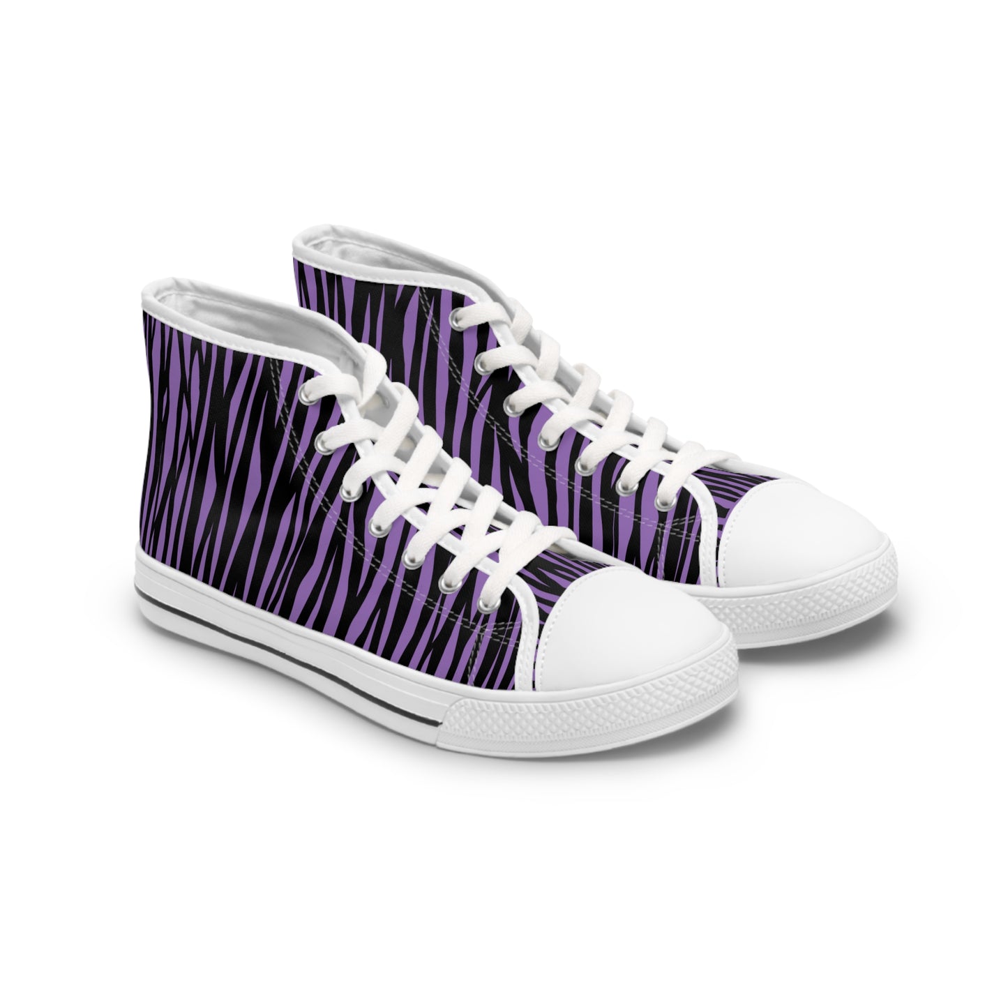 Vibrant Purple Tiger Print High Top Sneakers for Women, Trendy Casual Footwear, Unique Gift, Fashion Statement Sneakers, Summer Essentials