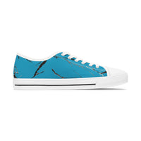 Stylish Women's Low Top Sneakers with Blue Abstract Design