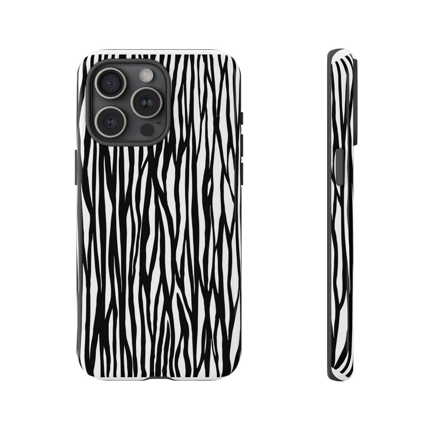 Tough Cases: Stylish Black and White Zebra Print Phone Case