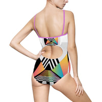 Colorful Geometric Women's One-Piece Swimsuit - Stylish Swimwear for Summer Fun