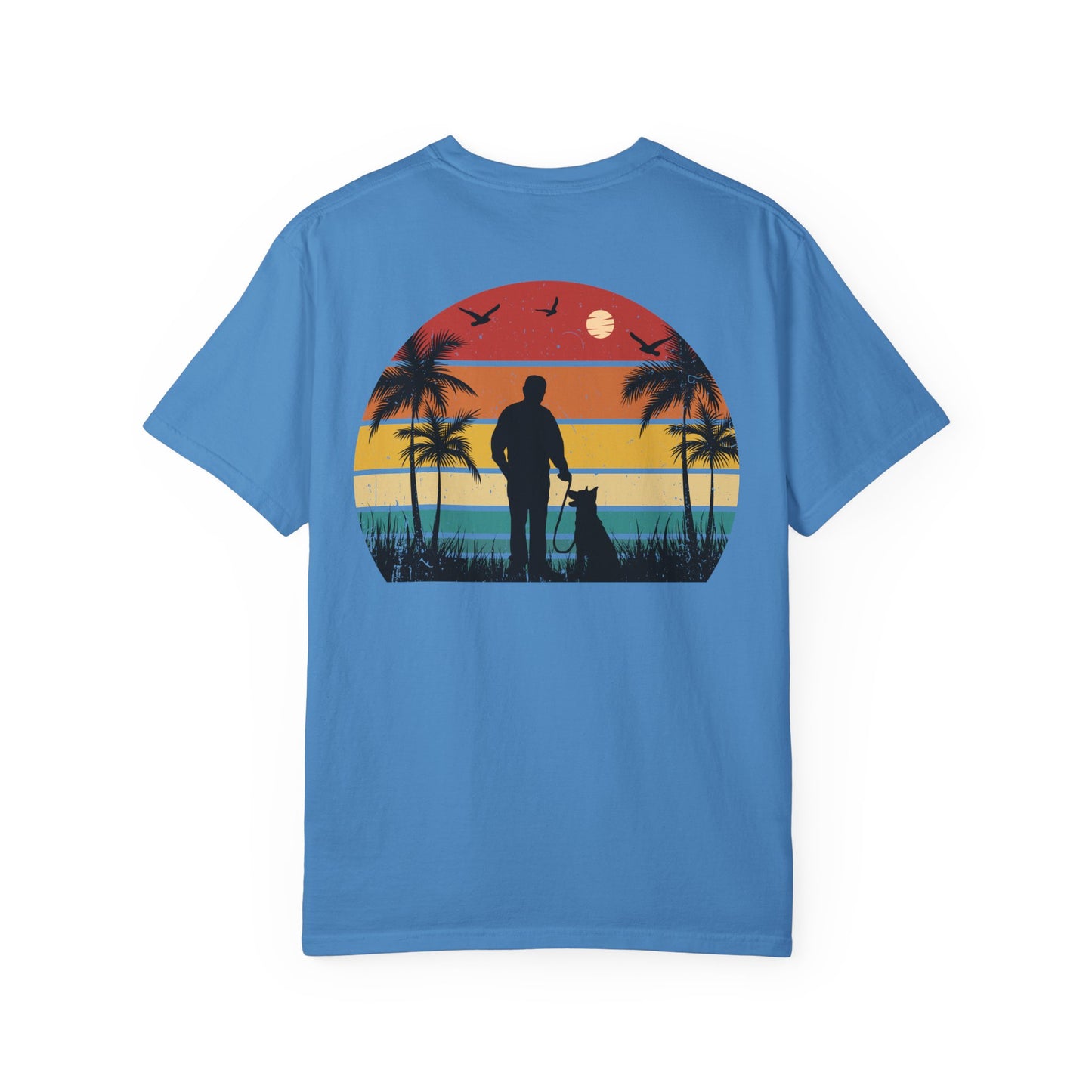 Sunset Silhouette Unisex T-Shirt, Perfect for Nature Lovers, Pet Owners, Casual Days, Summer Outings, Gift for Him or Her