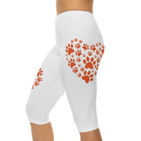 Cute Pet Lover Women’s Capri Leggings with Heart Design