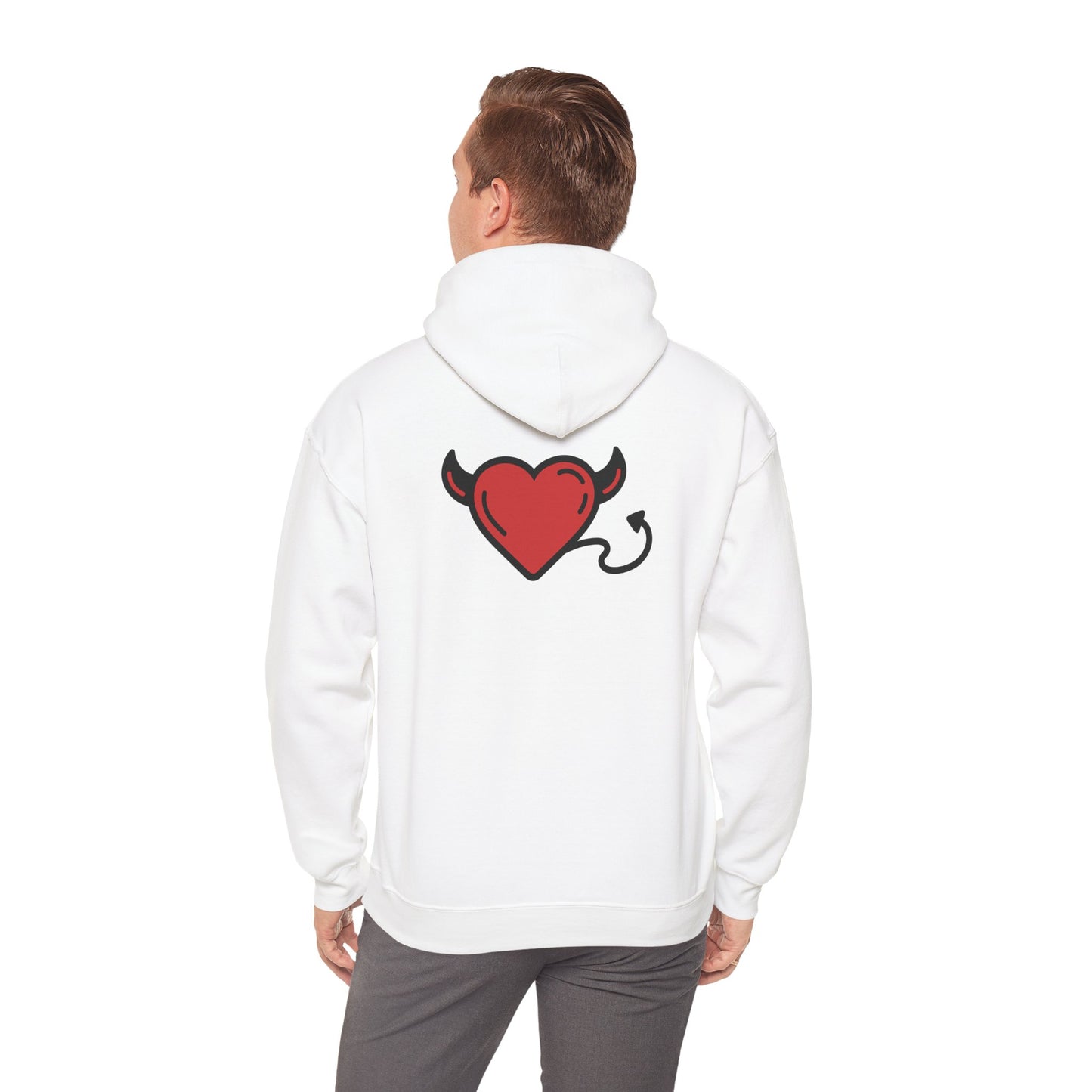 Devilish Heart Hoodie - Unisex Heavy Blend™ Sweatshirt for Fun-Loving Spirits