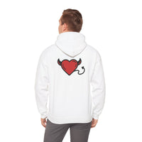 Devilish Heart Hoodie - Unisex Heavy Blend™ Sweatshirt for Fun-Loving Spirits