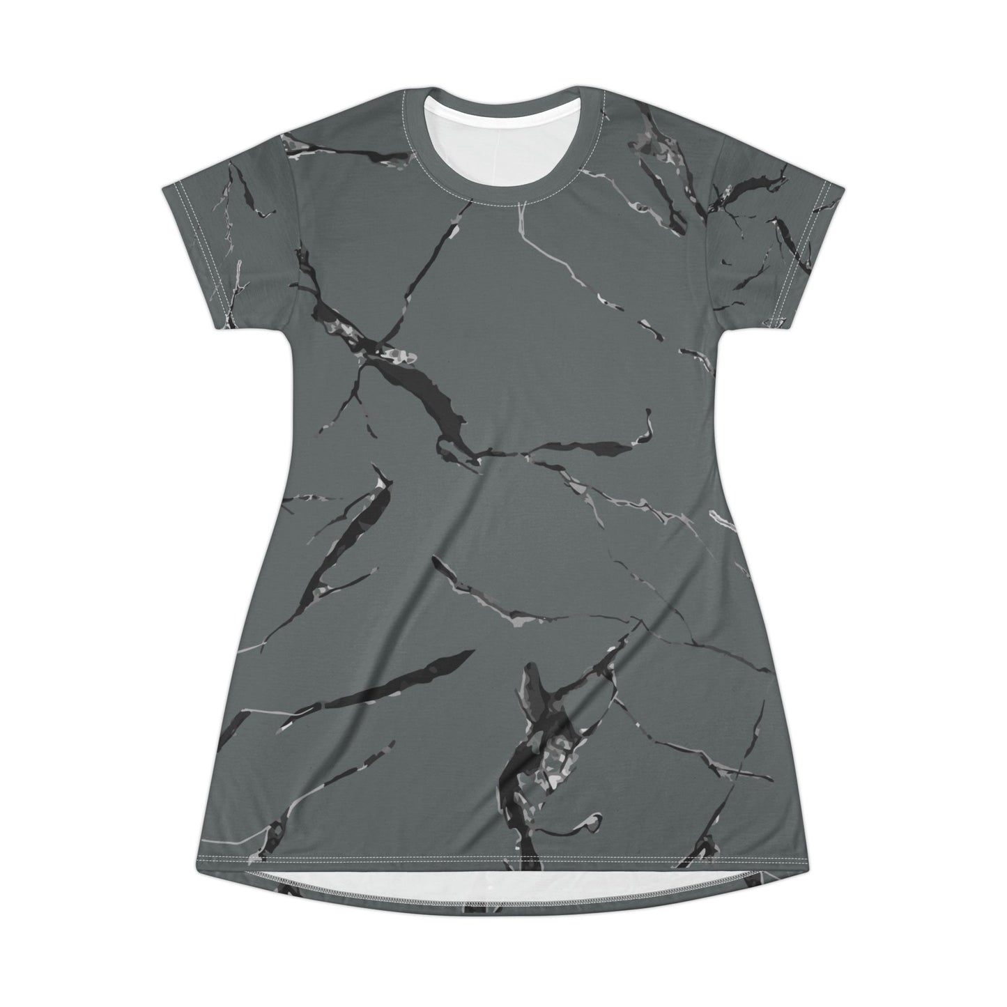 Chic Marble Pattern T-Shirt Dress | Casual Everyday Wear, Summer Fashion, Trendy Lounge Dress, Gift for Her, Fashion Statement