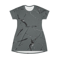 Chic Marble Pattern T-Shirt Dress | Casual Everyday Wear, Summer Fashion, Trendy Lounge Dress, Gift for Her, Fashion Statement