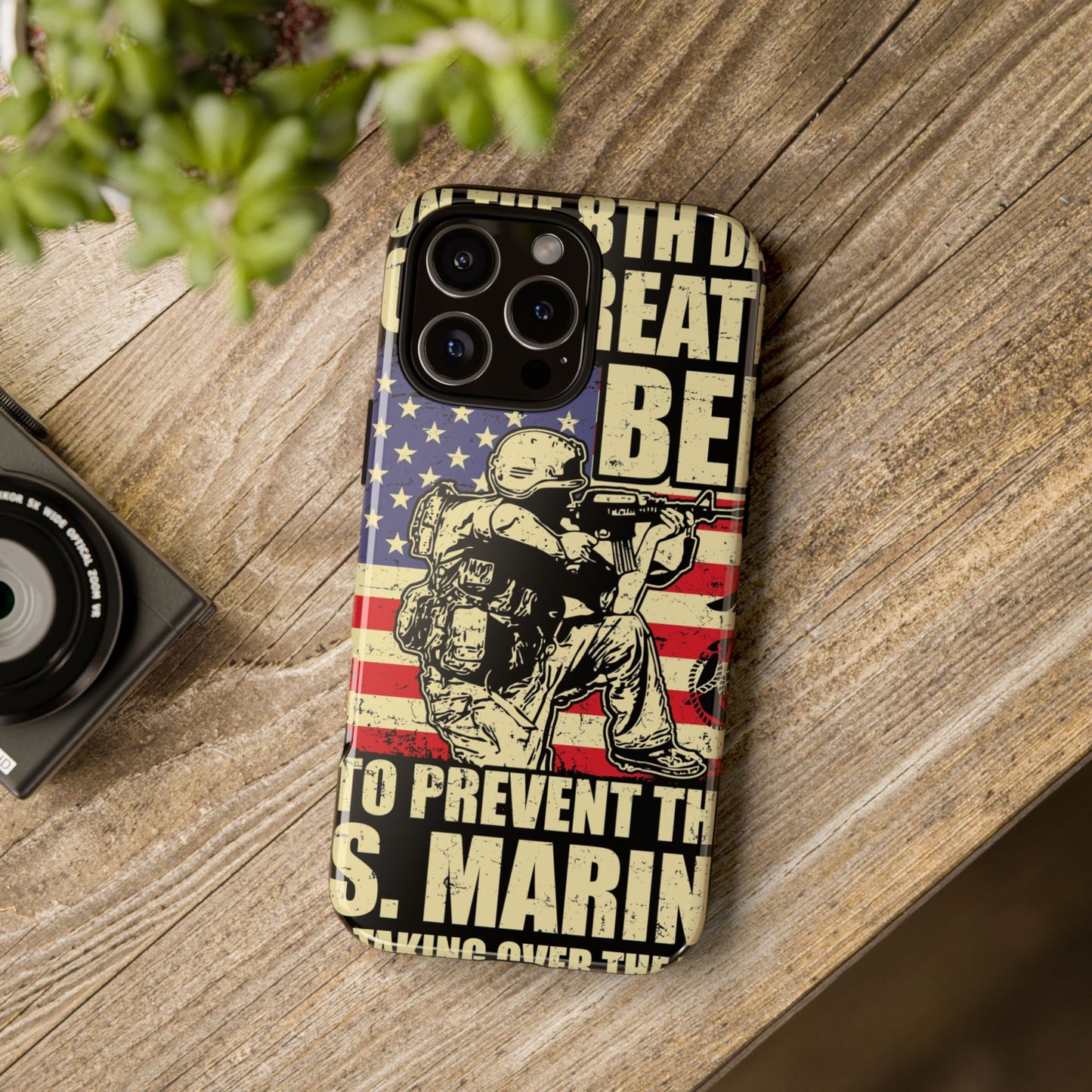 Military-Themed Phone Case - 'God Created Beer' Design
