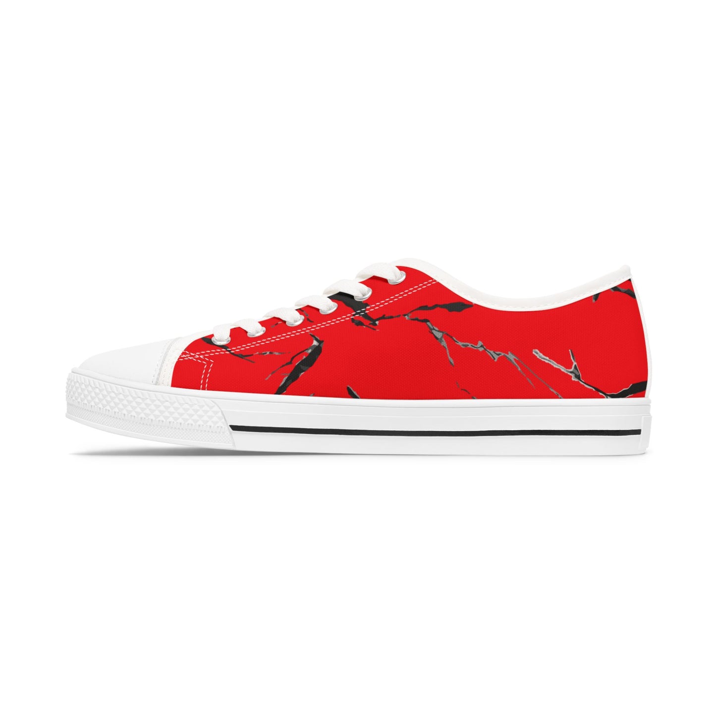 Vibrant Women’s Low Top Sneakers with Abstract Red Design