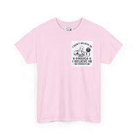 Funny Fitness Tee, I Don't Believe in Magic, Gym Shirt for Workout - Unisex Heavy Cotton Tshirt, Workout Top, Funny Exercise