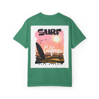 California Surf Graphic Tee - Unisex Garment-Dyed T-Shirt for Beach Lovers, Summer Vibes, Gift for Surfers, Casual Wear,